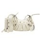 Women's Pleated Crescent Son Mother Retro Rivet Shoulder Bags