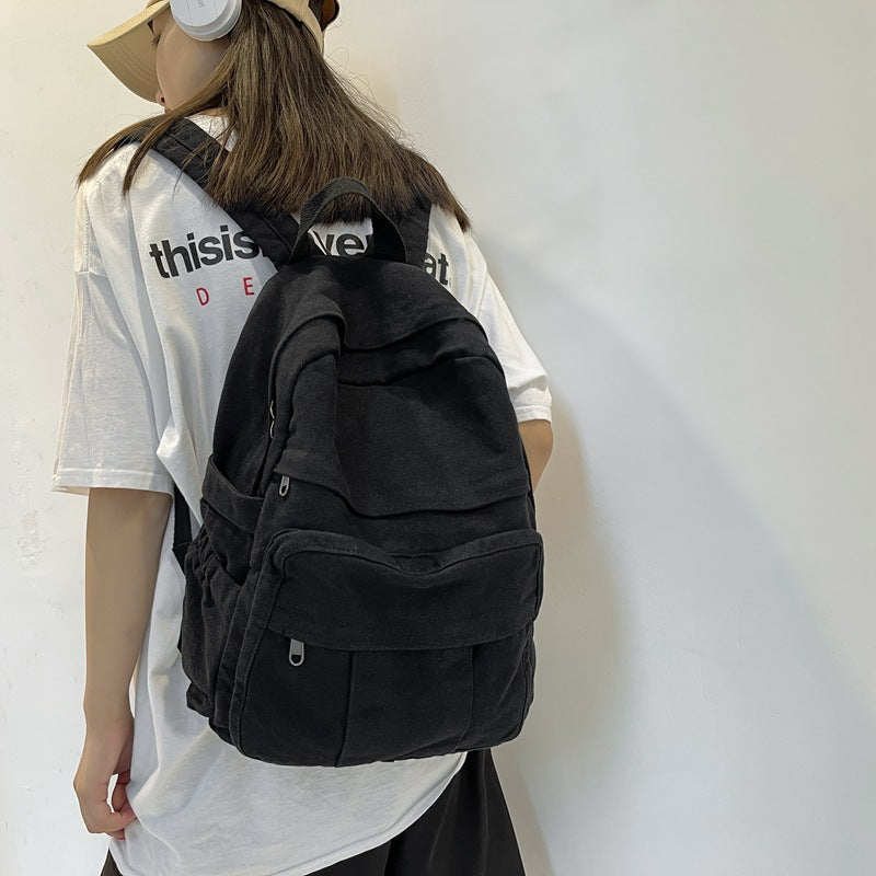 Color Canvas Double Back Street Trend For Boys Backpacks