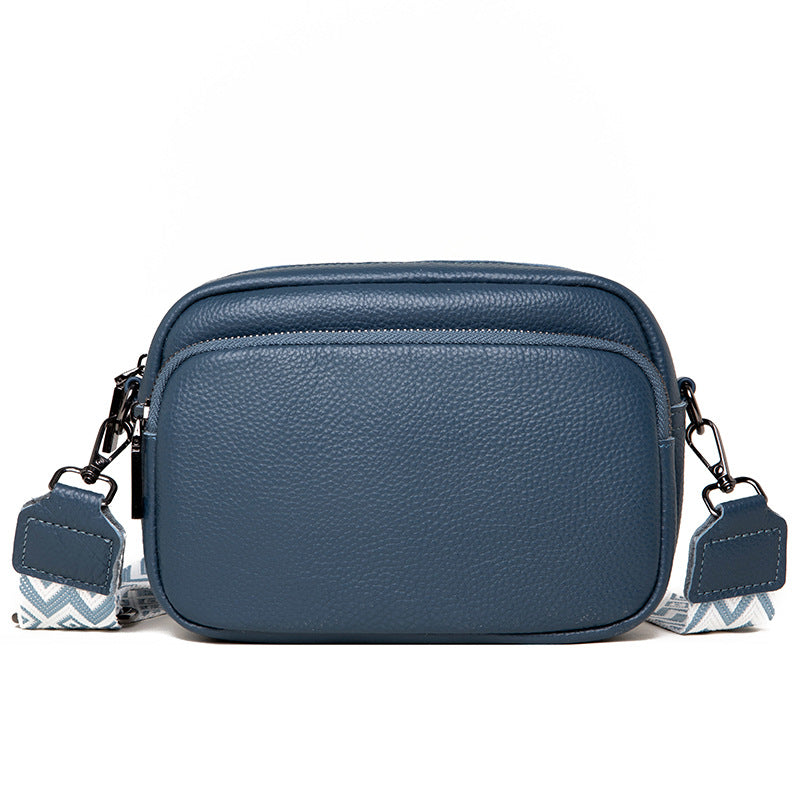 Women's Layer Cowhide Fashion Simple Litchi Pattern Shoulder Bags