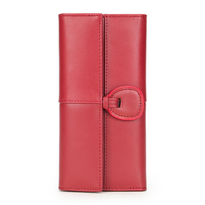 Women's Leather Large Capacity Multiple Slots Simple Ladies Wallets
