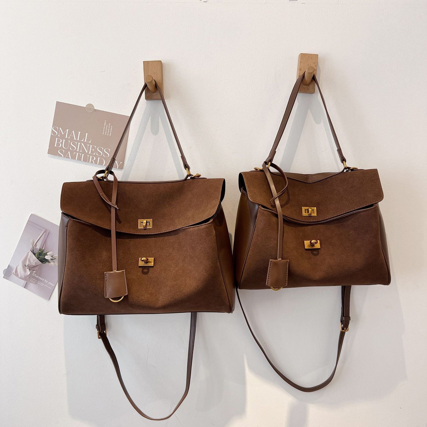 Texture Suede Large Capacity Commuter Fashion Shoulder Bags