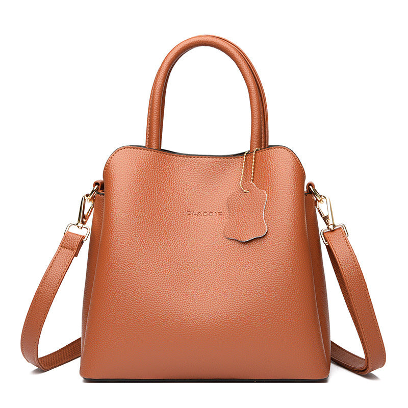 Women's Leather Pattern Genuine With Cowhide Pendant Handbags