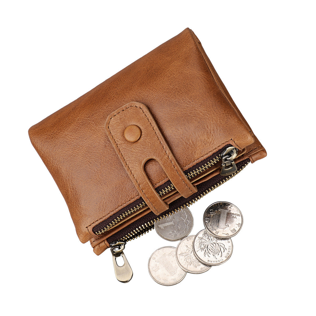 Man Swiping First Layer Cowhide Crazy Men's Wallets