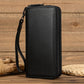 Men's Crazy Horse Leather Long Real Zipper Cowhide Men's Wallets