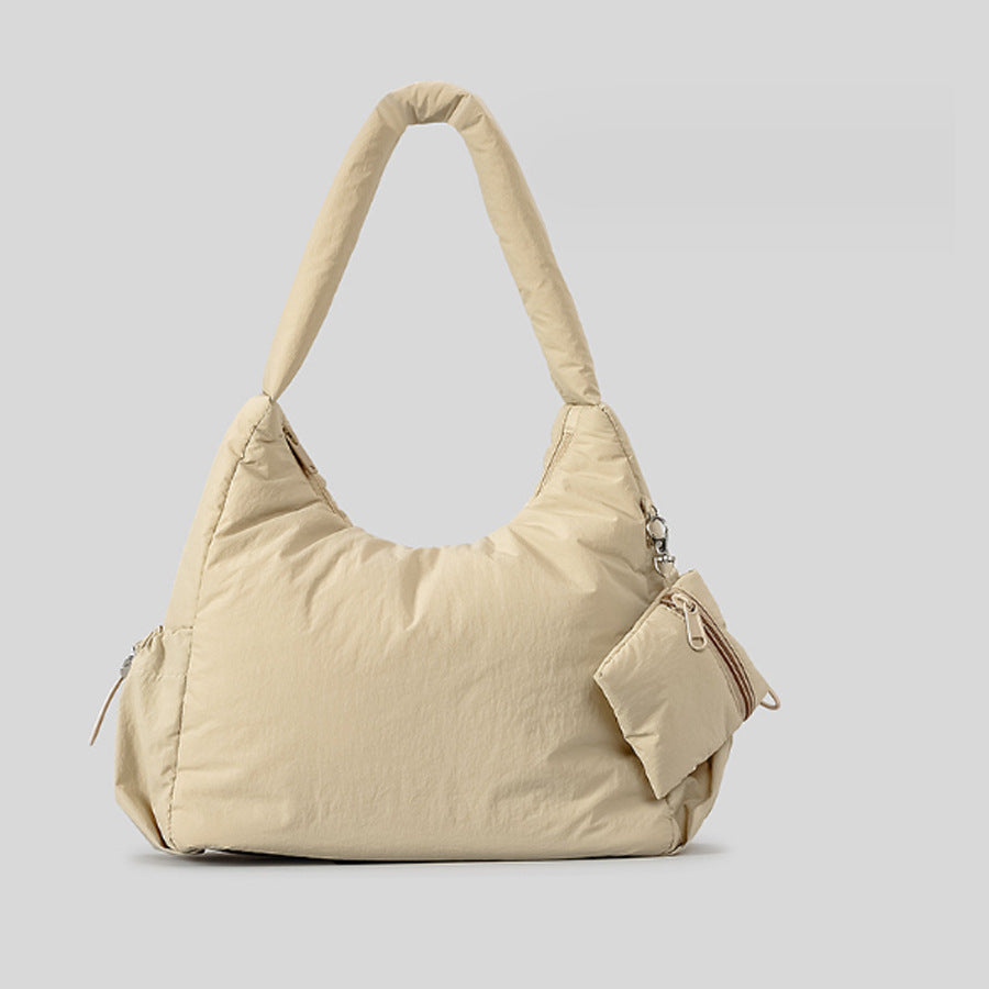 Women's Large Capacity Sponge Soft Trendy Down Shoulder Bags