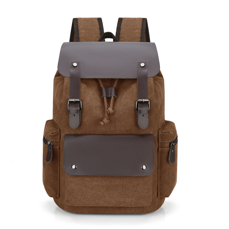 Men's Canvas Computer Personalized Fashion Drawstring Flip Backpacks