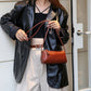 Women's Autumn Lightweight Slung Vegetable Tanning Soft Cowhide Bags