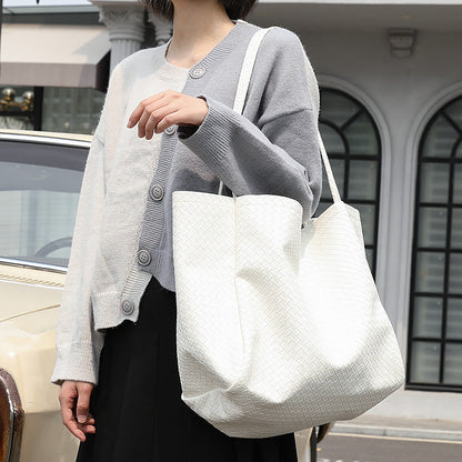 Women's Style Large Capacity Totes Simple Soft Leather Shoulder Bags