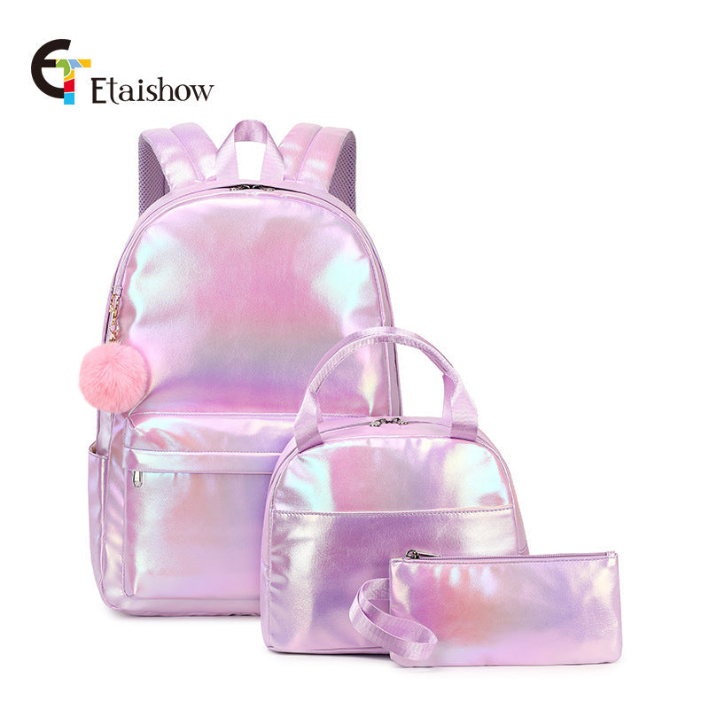 Women's Gradient Color Junior High Lightweight Large Backpacks