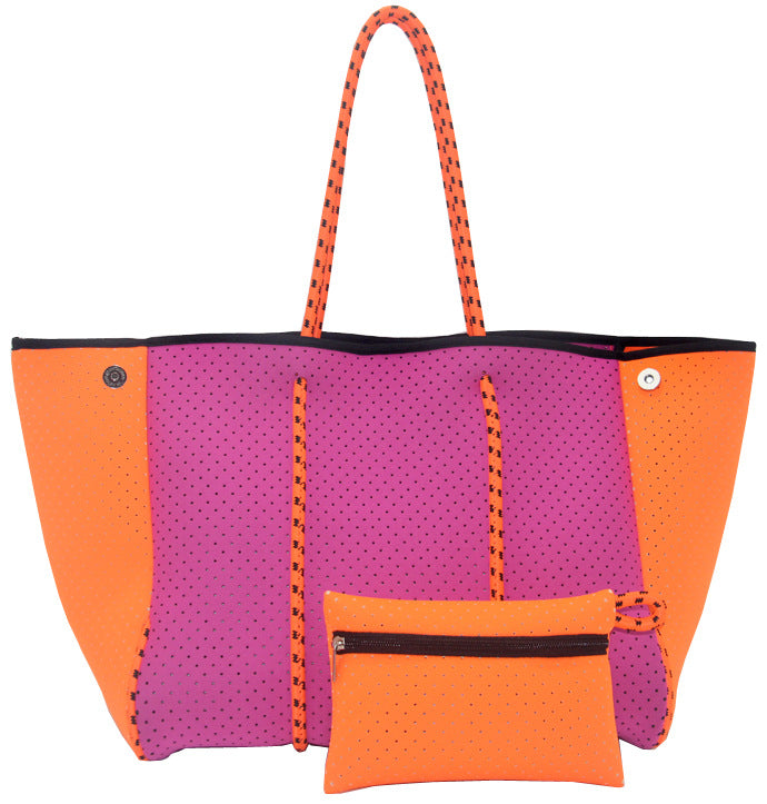 Leopard Print Printed Black Portable Beach Shoulder Bags