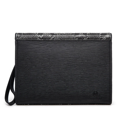 Men's Embroidered Striped Woven Green Envelope Large Men's Handbags