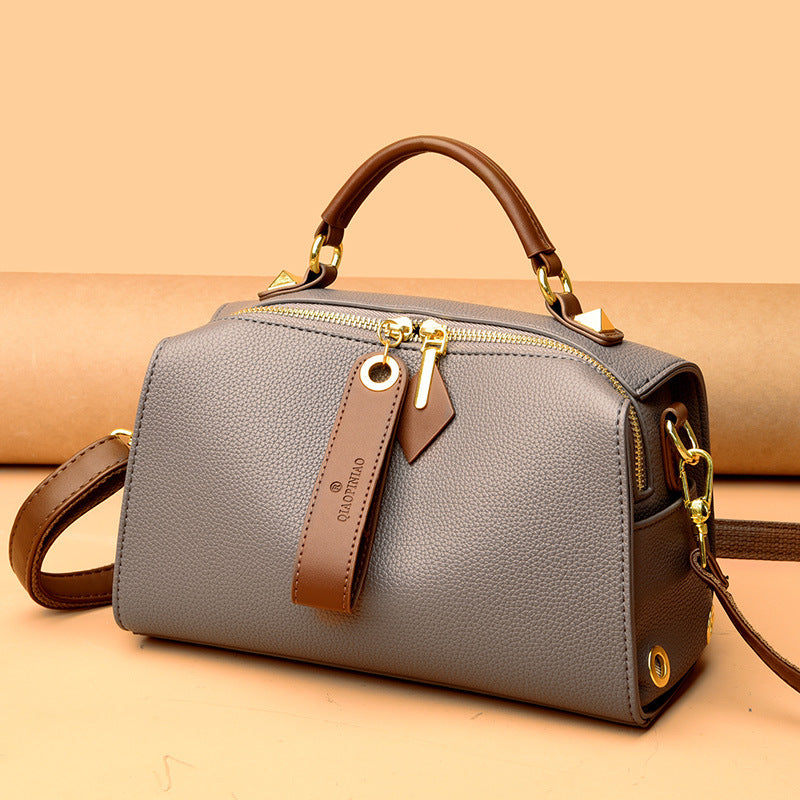 Women's Fashion Retro Textured Large Capacity Simple Bags