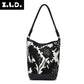 Women's Trendy Striped Portable Fashion Flower Bucket Bags