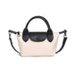 Women's Portable Dumpling Oxford Cloth Contrast Color Genuine Leather Bags