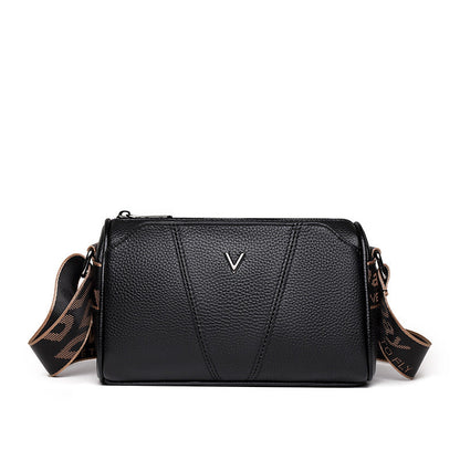 Women's Genuine Leather Fashionable Stitching Soft Large Capacity First Layer Shoulder Bags