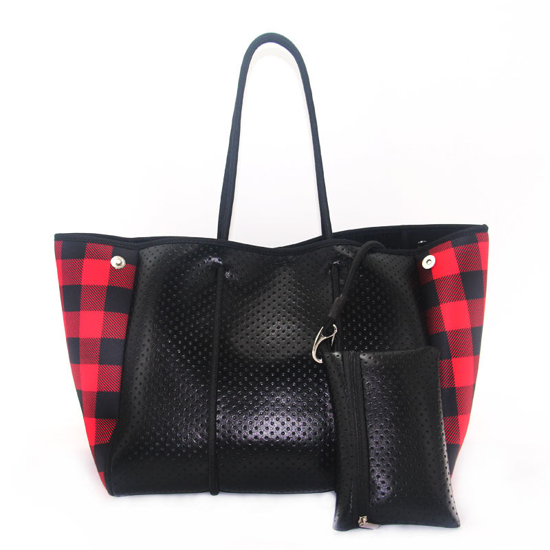 Leopard Print Printed Black Portable Beach Shoulder Bags
