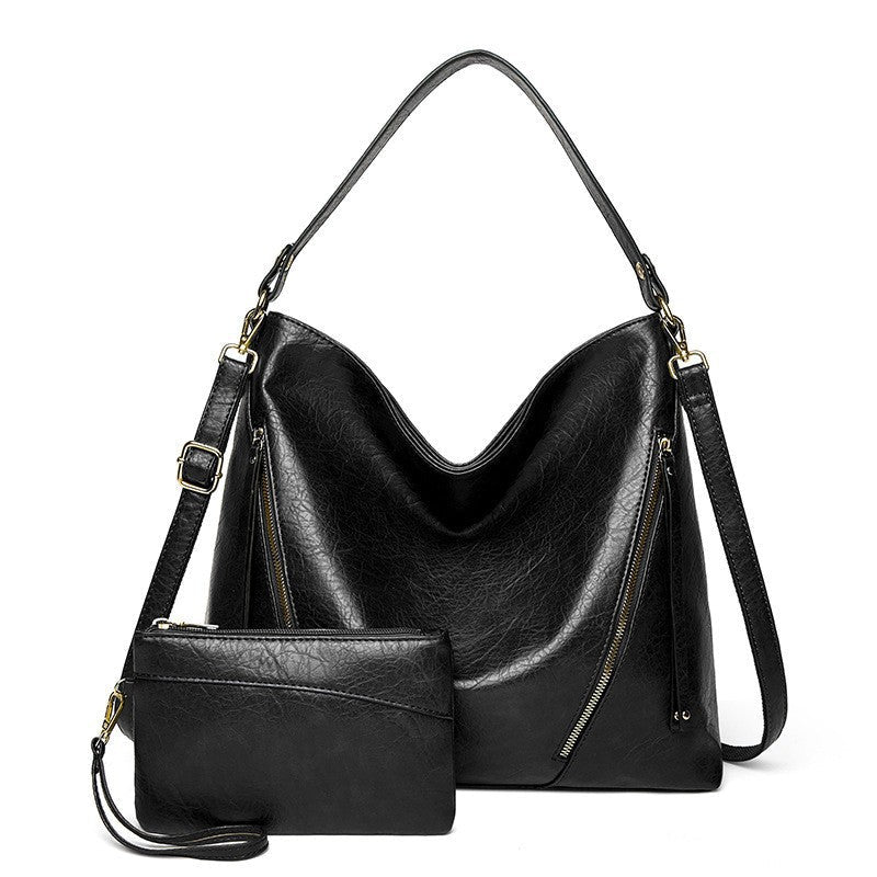 Women's Large Capacity Commuter Underarm Solid Color Soft Shoulder Bags