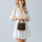Women's Fashion With Wooden Beads Decoration Hand-woven Handbags