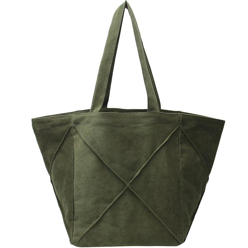 Women's Large Capacity Canvas Lazy Wind College Shoulder Bags