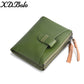 Women's Short Fashion First Layer Cowhide Zipper Ladies Wallets