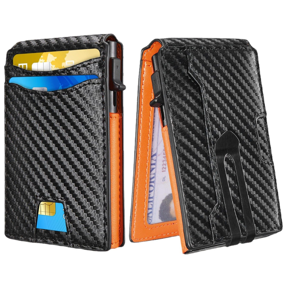 Men's Carbon Fiber Leather Soft Swiping High Men's Wallets