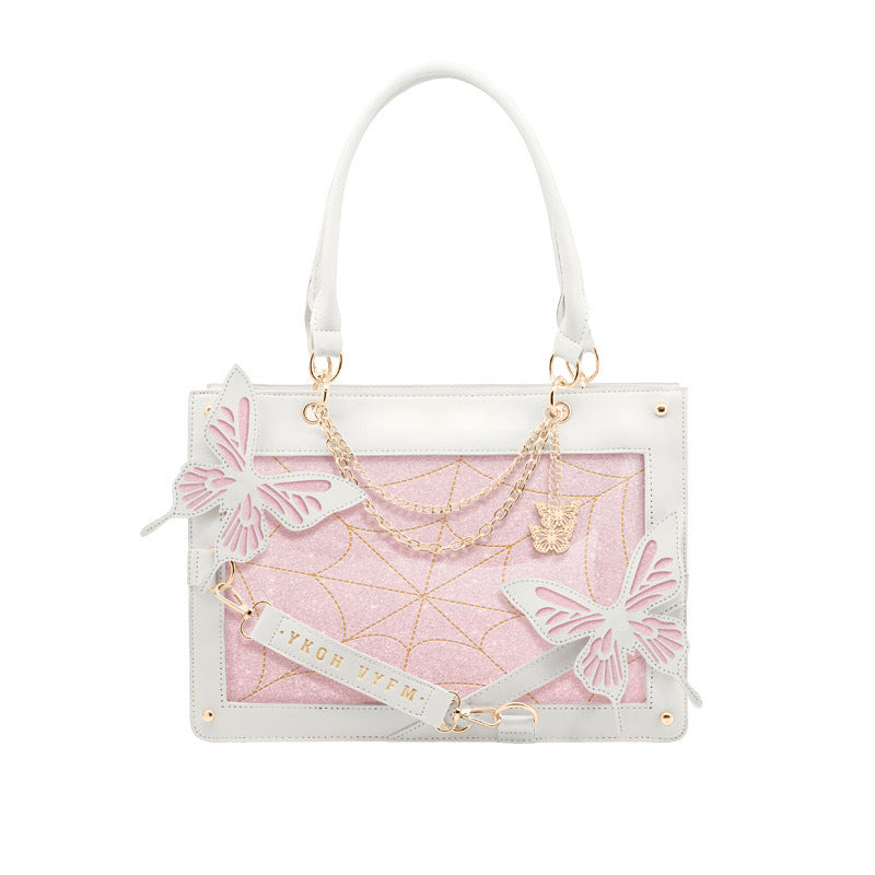 Sier Labyrinth Butterfly Cartoon Cross Body Tote Bags