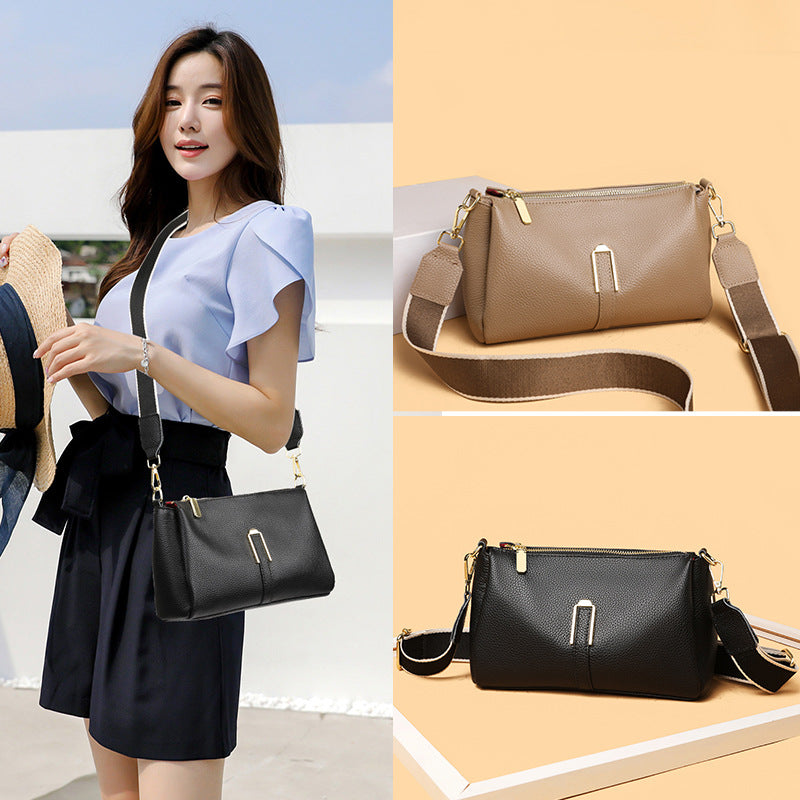 Women's Leather First Layer Cowhide Advanced Texture Small Square Bags