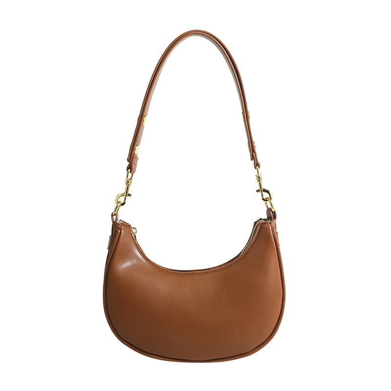 Retro Underarm Textured Light Luxury Crescent Moon Shoulder Bags