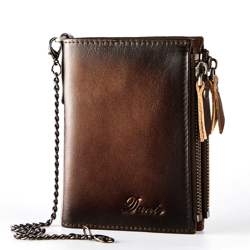 Layer Cowhide Rub Color Driving License Coin Purses