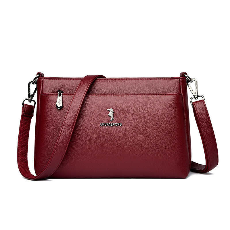 Women's Color Soft Leather Large Capacity More Than Crossbody Bags