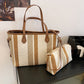 Canvas Large Capacity Underarm Popular Striped Shoulder Bags