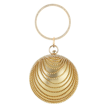 Women's Dinner Round Banquet Clutch Diamond Evening Bags