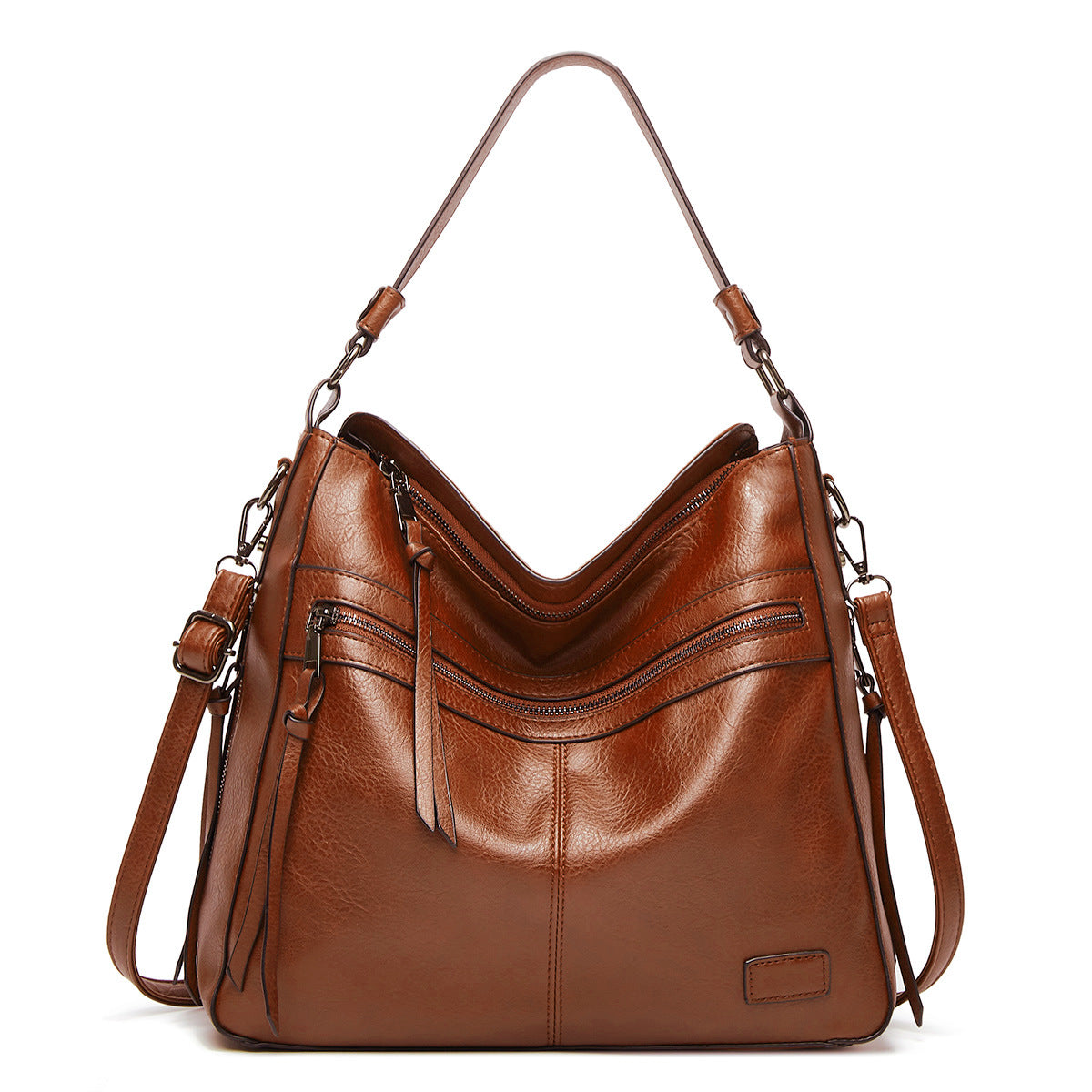Attractive Women's Beautiful Trendy Double Zipper Shoulder Bags