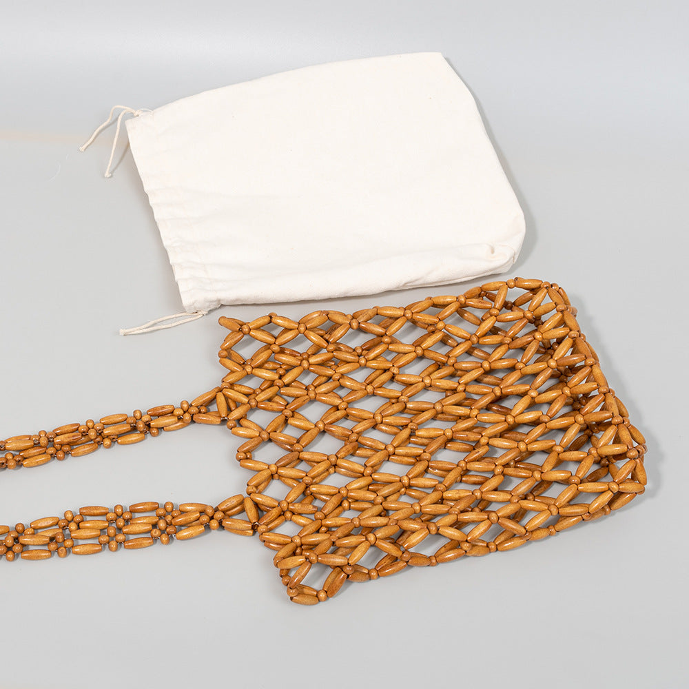 Beads Decoration Hand-woven Female Summer Niche Shoulder Bags