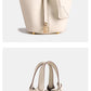 Layer Cowhide Lychee Pattern Solid Color Bucket Bags