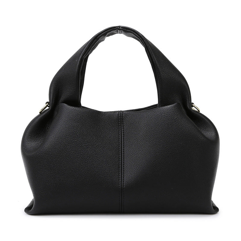 Women's French Soft Leather Cloud Fashion Simple Large Handbags