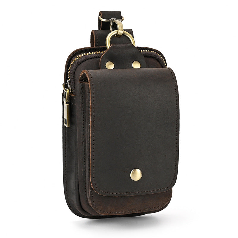 Pocket Crazy Horse Multifunctional Across Mobile Men's Waist Packs