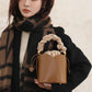 Women's Style Hand Holding Retro Flower Drawstring Handbags
