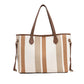 Women's Composite Fashionable Contrast Color Striped Commuter Shoulder Bags