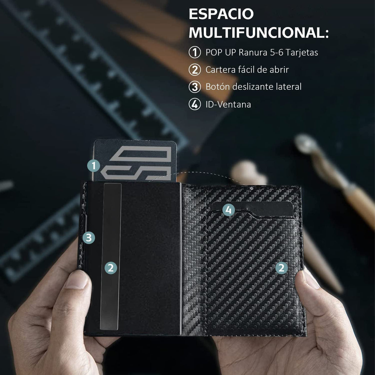 Capacity Automatic Aluminum Box Swiping Multiple Slots Card Holder