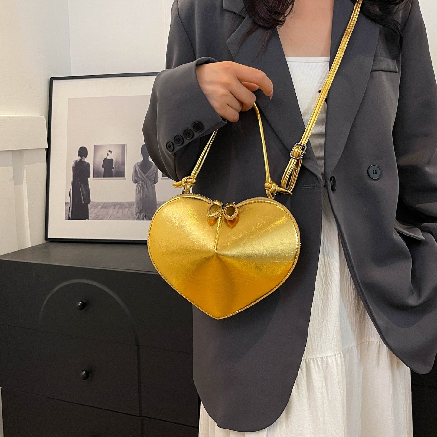 Female Mori Style Soft Shiny Surface Crossbody Bags