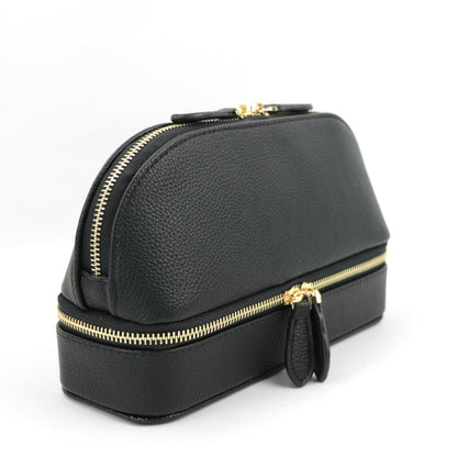 Solid Color Leather Fashion Shell Shape Multifunctional Cosmetic Bags