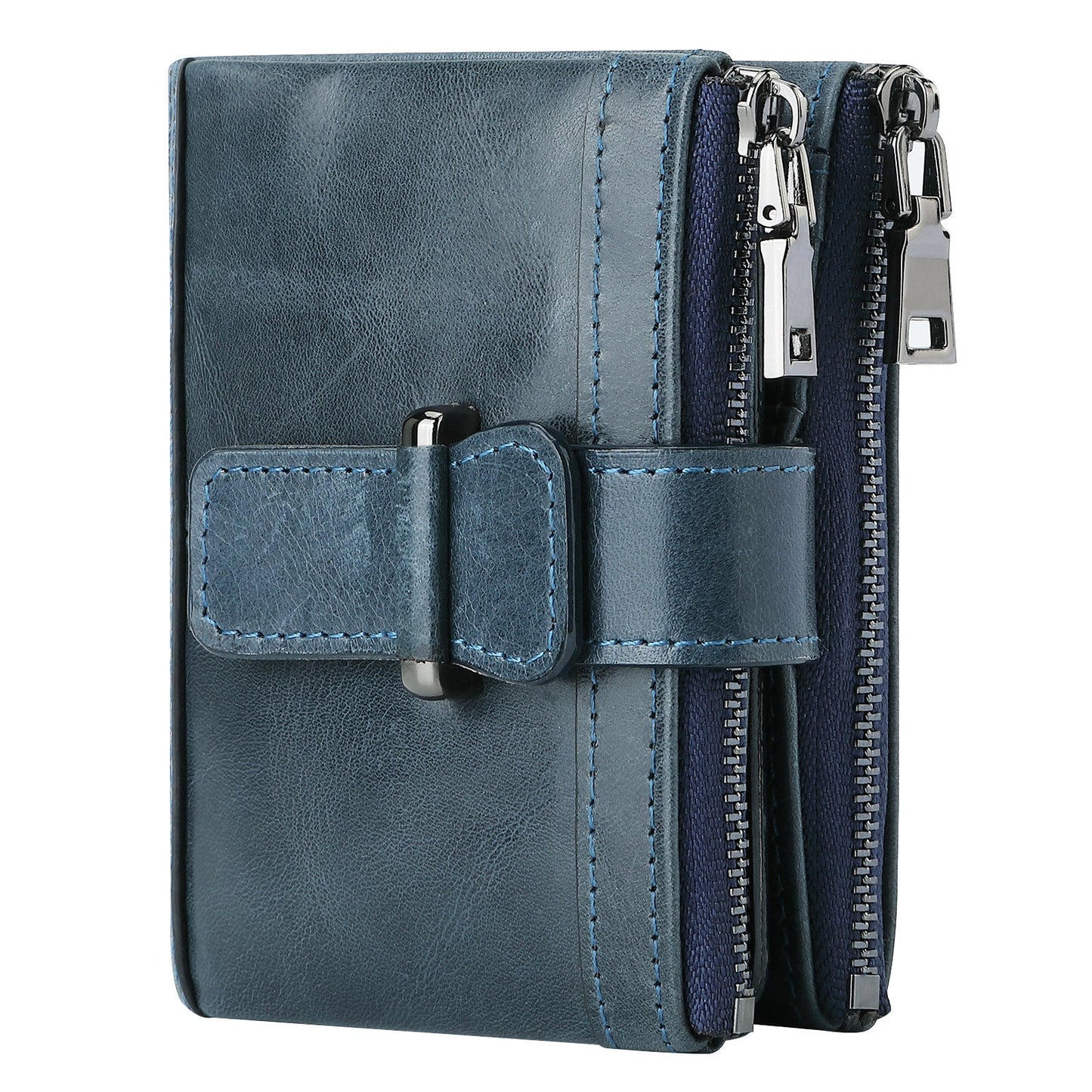 Swiping Zipper Hasp Multiple Slots First Layer Men's Wallets