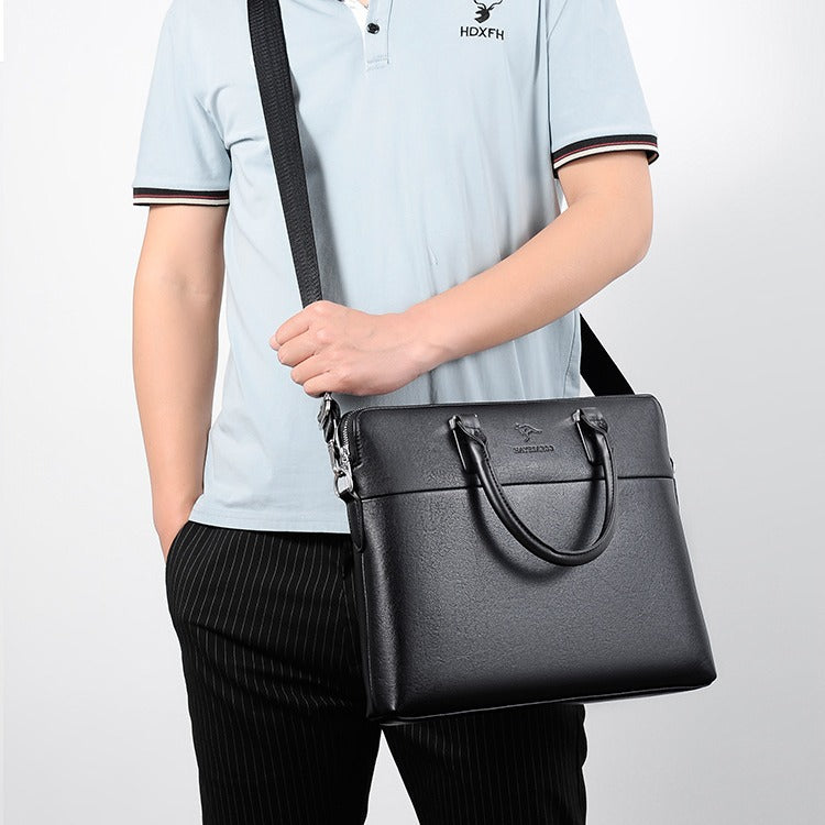 Men's Classy Slouchy Glamorous Horizontal Leather Men's Briefcases