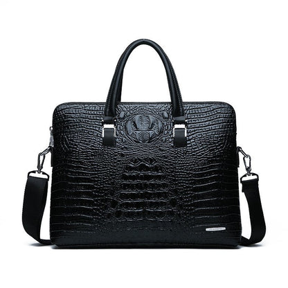 Men's Fashion Alligator Print Document Computer Gift Men's Handbags