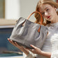 Women's Son Mother Contrast Color Genuine Leather Handbags