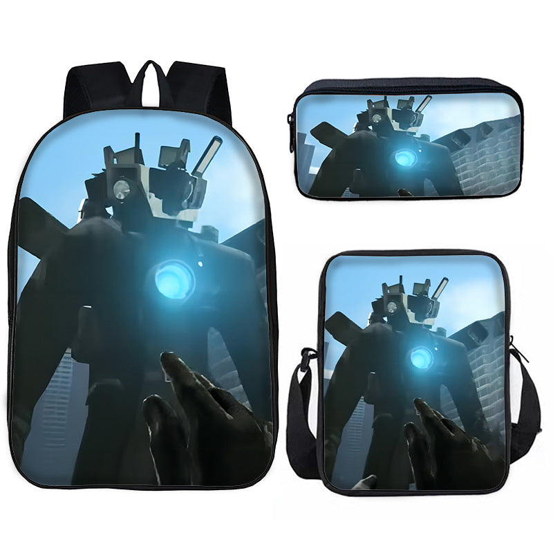 Toilet Primary Secondary Monitor Three-piece Set Elementary School Students' Schoolbags