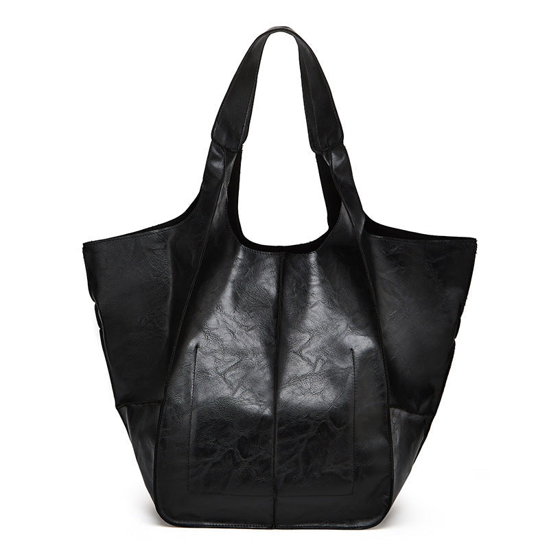 Women's Retro Simple Big Soft Leather Large Handbags