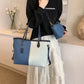 Women's Large Capacity Denim Fashion Stitching Contrast Shoulder Bags