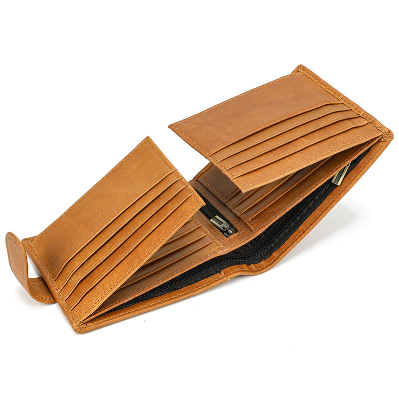 Multiple Slots First Layer Cowhide Oily Bags